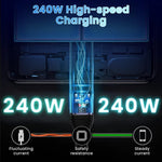 Type C Cable Fast Charging 240W 6.6Ft/2M