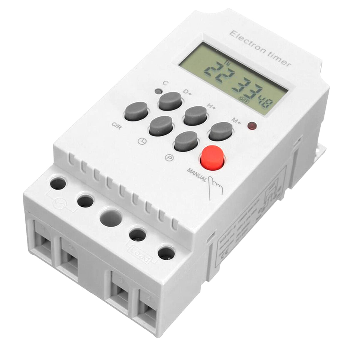 ZORBES® White BT41 D4 Digital Electronic Timer Switch 220V,25Amp DIN Rail Programmable