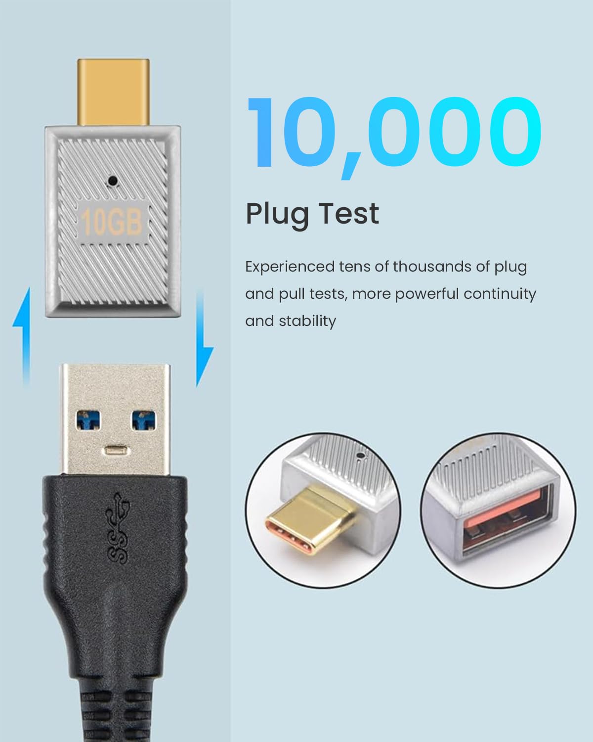 Verilux USB C to USB OTG Adapter with 10Gbps Data Transfer and 120W Fast Charging | Zinc Alloy Housing