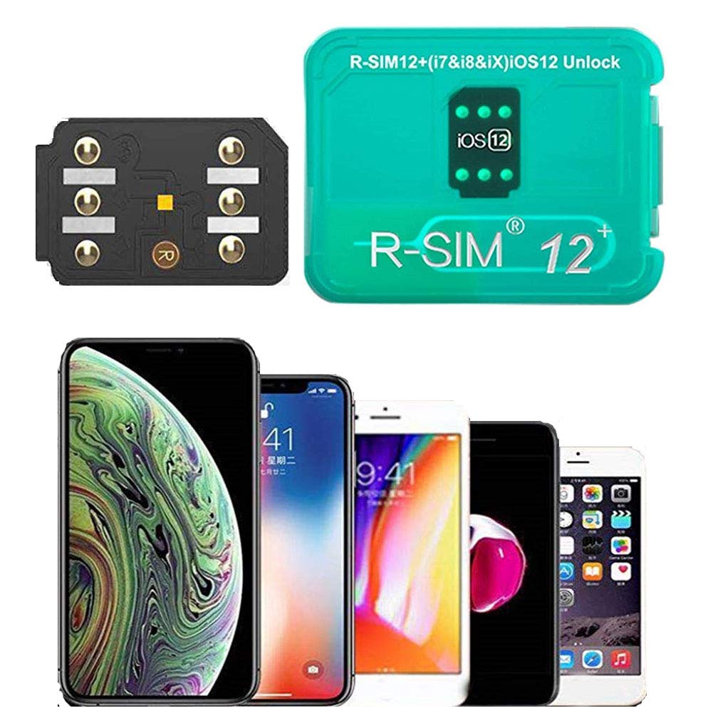 Verilux® Carrier Unlock Chip for iPhone, Universal Automatic R-SIM12+ Super ICCID Unlock SIM Card Tool Suitable for iOS 12.2 12.3, iPhone Xs/X/8/7/6/6s/5/G iOS 12.3 .1