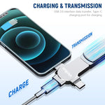 Verilux 3 in 1 OTG Adapter for Phone and Tablet with Type C and Light‑ning Connector | Supports PD Charging and USB Flash Drive Data Transfer