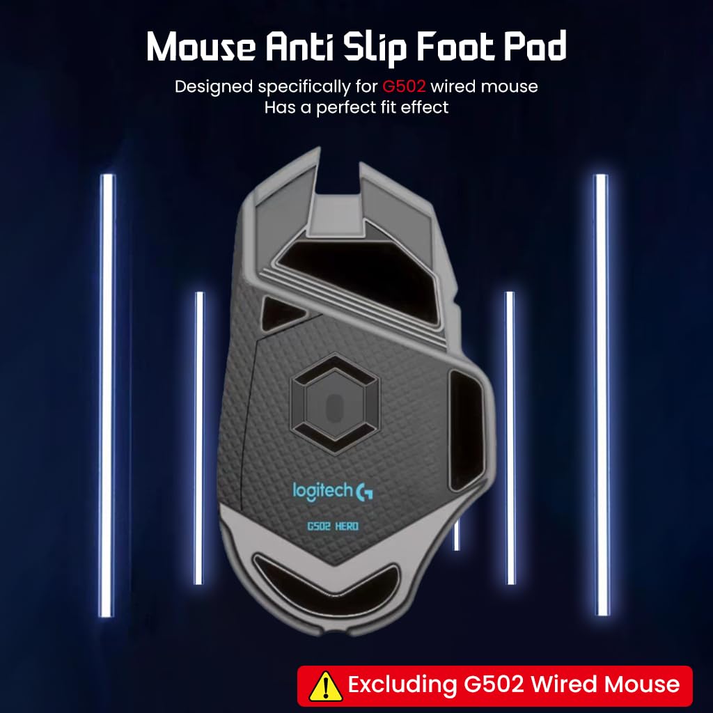 ZORBES® Mouse Feet Skates for Lo-gitech G502 Wired Gaming Mouse Snug Fit Mouse Feet Rounded Curved Edges Smooth Feet Skates for Lo-gitech G502 Game Mouse Feet Skates Replacement, Mouse is NOT Included