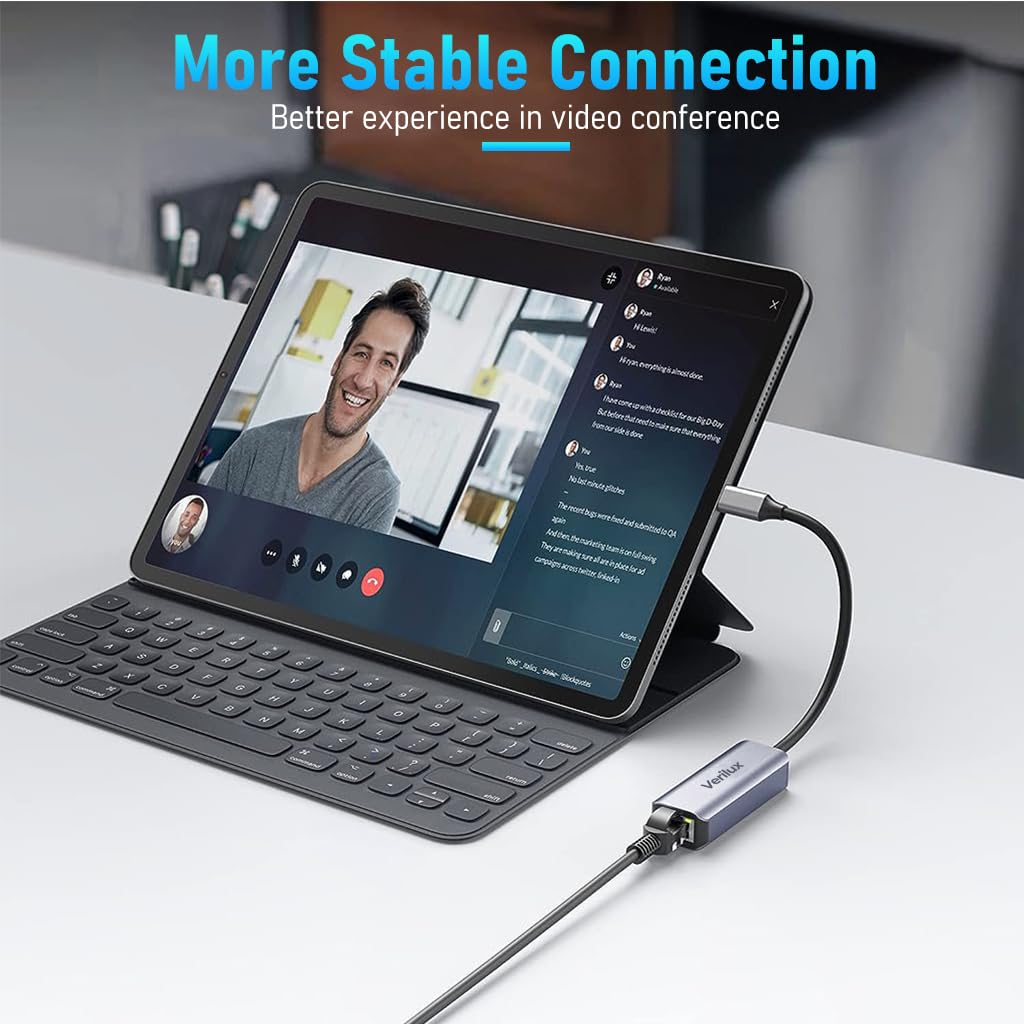 Verilux USB C to Ethernet Adapter for MacBook Pro and Air featuring ...