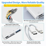 Verilux Multi Card Reader for iPhone and Type C Devices with Dual Connector 6 in 1 Design