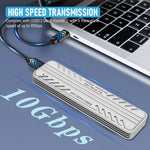 Verilux® M.2 NVMe SSD Enclosure Aluminum NVMe Enclosure 10Gbps USB C External SSD Enclosure NVMe M.2 Enclosure USB 3.1 Gen2 for PCIe M Key B + M Keys Size 2230/2242/2260/2280