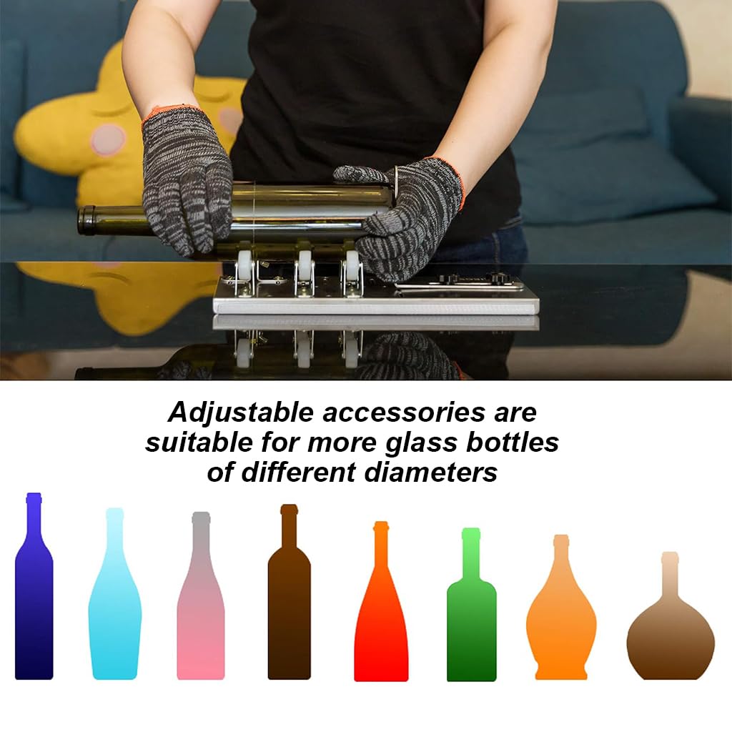 Serplex® 24PCS Glass Bottle Cutter Tool Kit Wine Cutting Device for DIY Craft Stainless Steel Universal