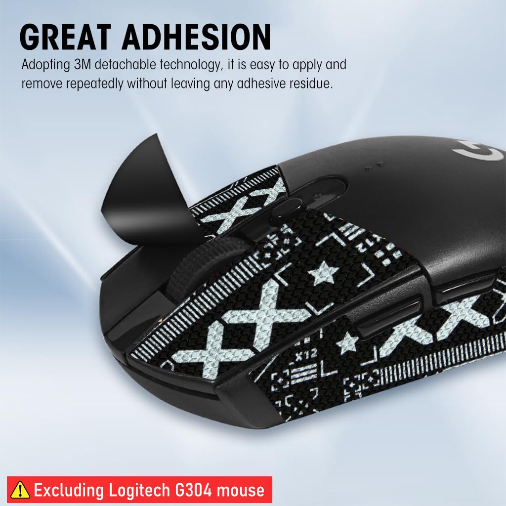 Verilux Mouse Grip Tape for Logitech G102 G304 Gaming Mouse with Pre Cut Adhesive Skin