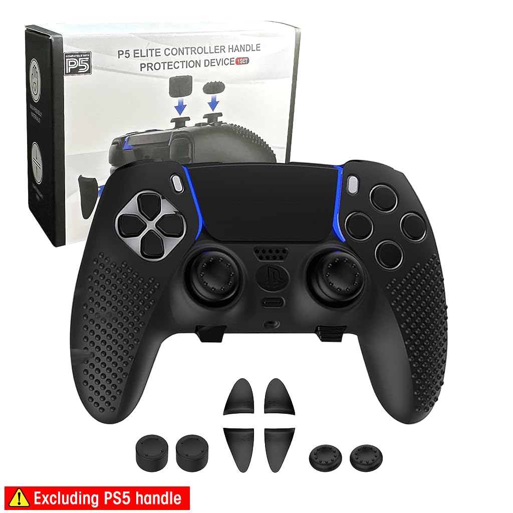 ZORBES® Silicone Cover for PS5 DualSense Edge Wireless Controller with Touchpad Protector Anti-Slip Controller Cover for PS5 Edge Controller with Thumb Grips and Extenders, No Includes Controller