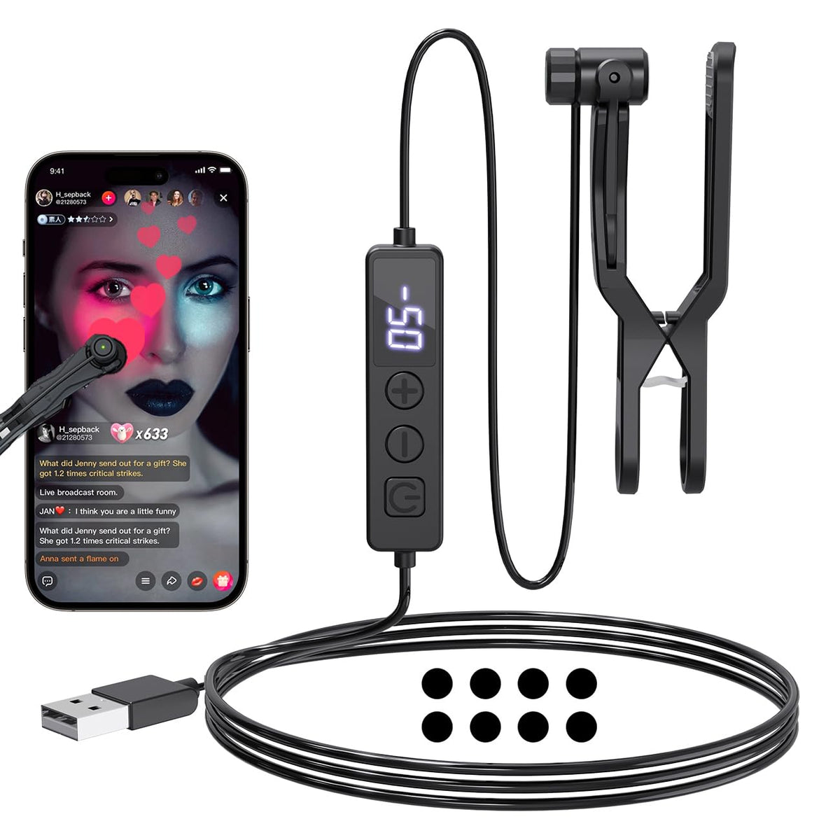 Verilux® USB Wired Auto Clicker Screen Tapping Device, Adjustable Speed, with Controller, USB Plug and Go, Universal Touchscreen Compatibility for Phone, Tablet