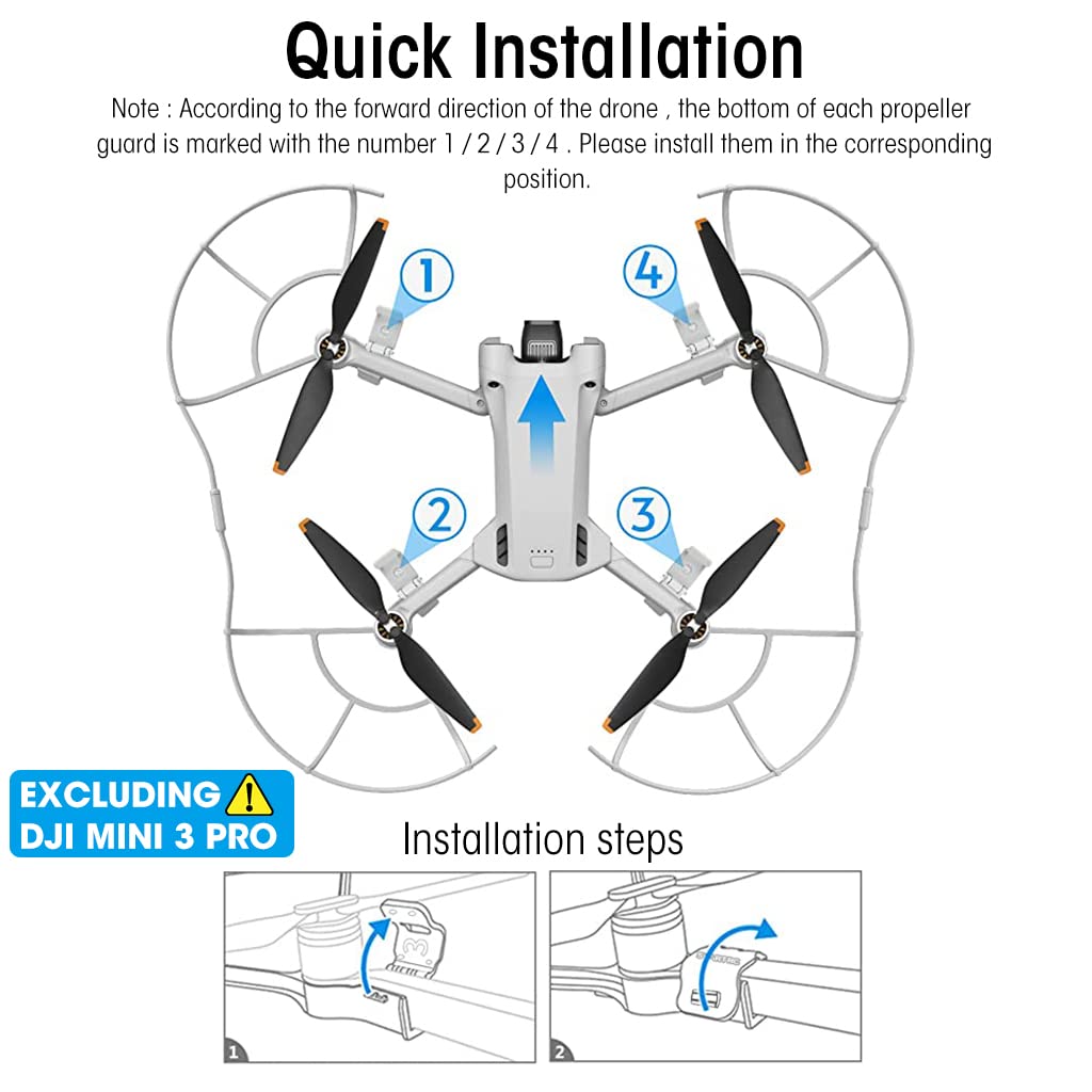 ZORBES® Mini 3 Pro Propeller Protector Outdoor Flying Propeller Guards Anti-collision Propeller Protector for DJI Mini 3 Pro Quick Release Propellers Protector, Not Included DJI Mini 3 Pro