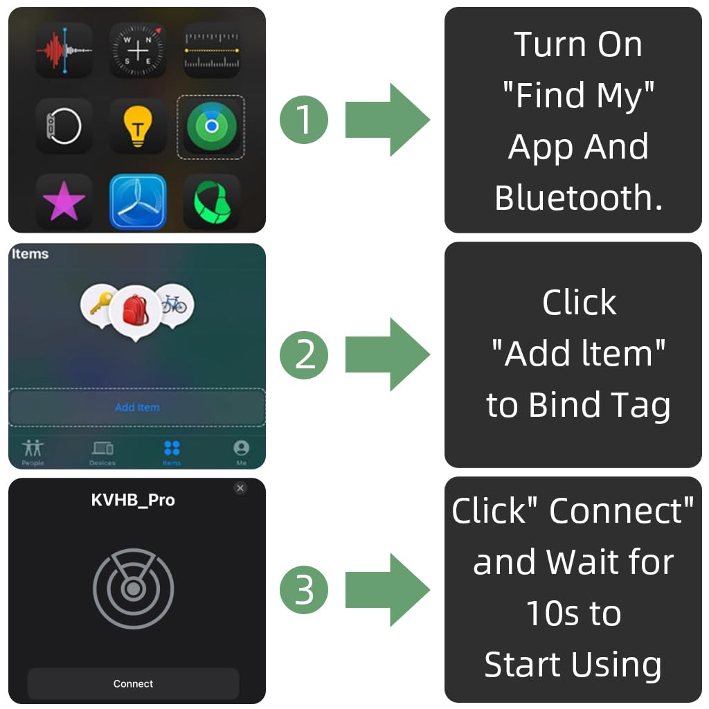 Verilux Air Item Finder for iOS with 3.2x3.2x0.94 cm Compact Build and Find My App | Green Bluetooth Tracker