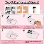 Zeitel® Mini Bluetooth Thermal Printer with LED Pink