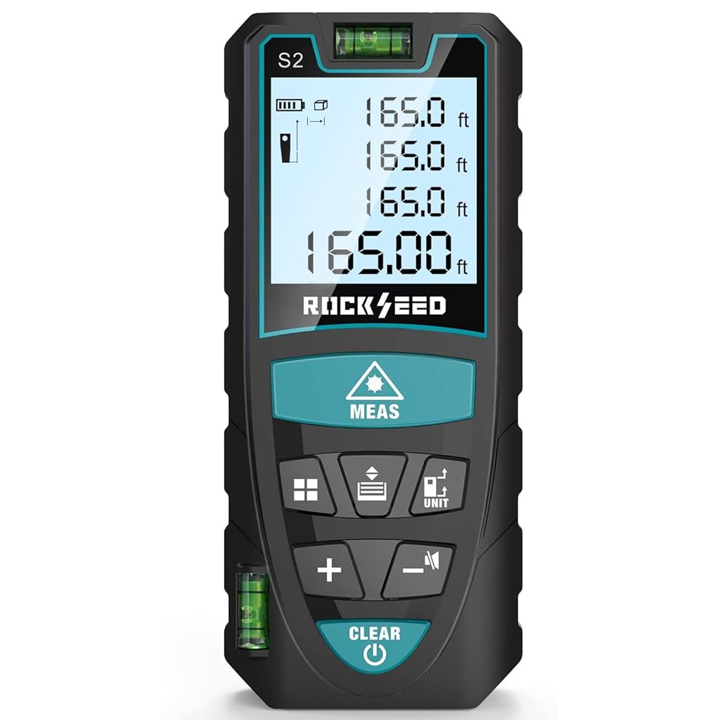 ZORBES® USB Laser Measuring Device 393ft LCD Backlit Laser Distance Meter Dual Bubble Level Design Infrared Precision Digital Distance MeterPortable Rechargable Laser Measure Device