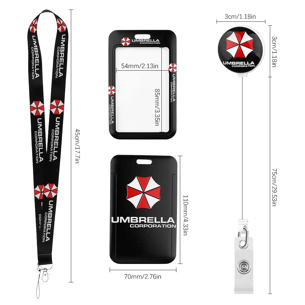 ZORBES® ID Card Holder for Office, Retractable Keychain with ID Card Holder and 17.7 inches Lanyard, Retractable Badge Holder Card Badge Holder Accessory