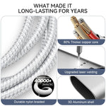 Verilux 3 in 2 PD 60W Type C Cable for Fast Charging featuring Magnetic Wireless Dock | 5.9ft Nylon Braided Design