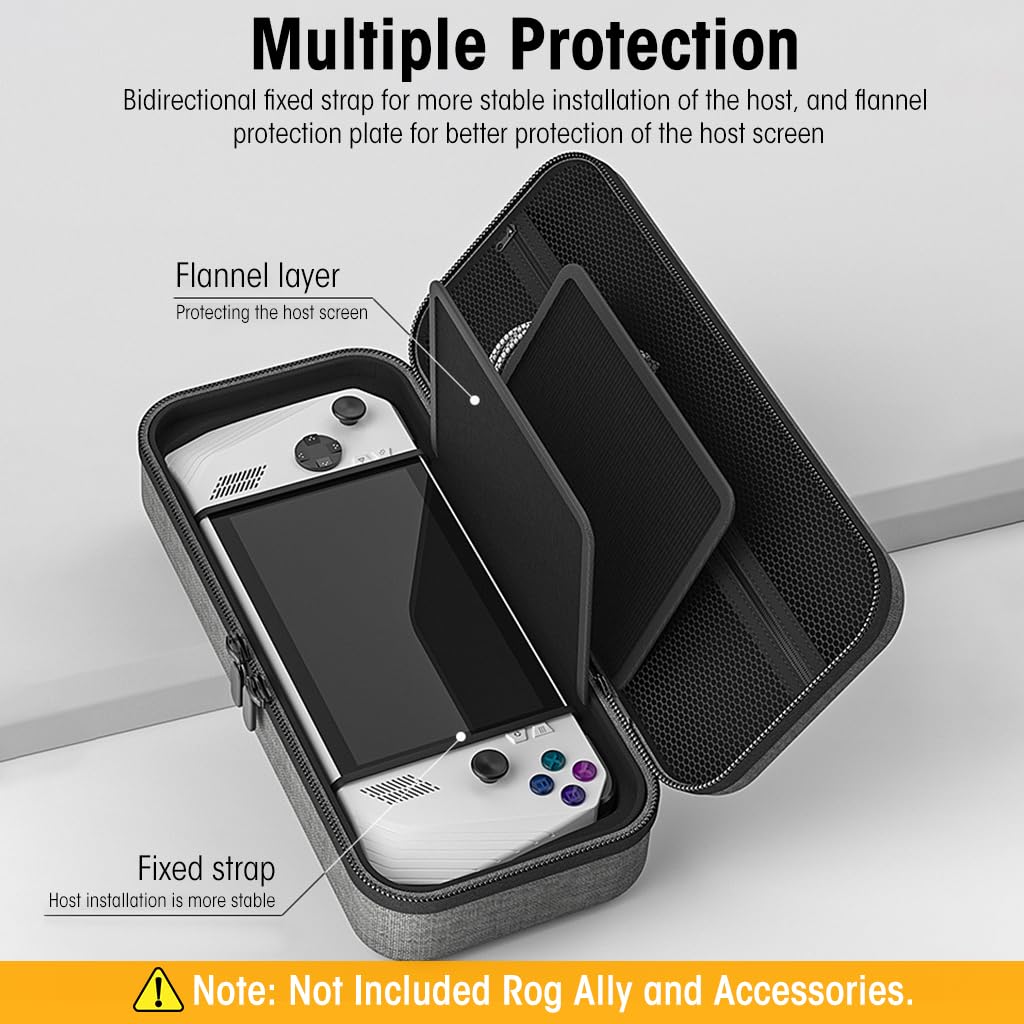 ZORBES® Case for Rog Ally with Kickstand & Anti-Scratch TPU Cover Carrying Case,Waterproof Travel Organizer for Rog Ally Console & Accessories,Protective Combo Gaming On-The-Go