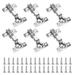 Serplex® 6Pcs Stainless Steel Cabinet Door Hinges, Slow Closing Quiet Door Hinge Hydraulic Door Closer Hinges with Screw Pack