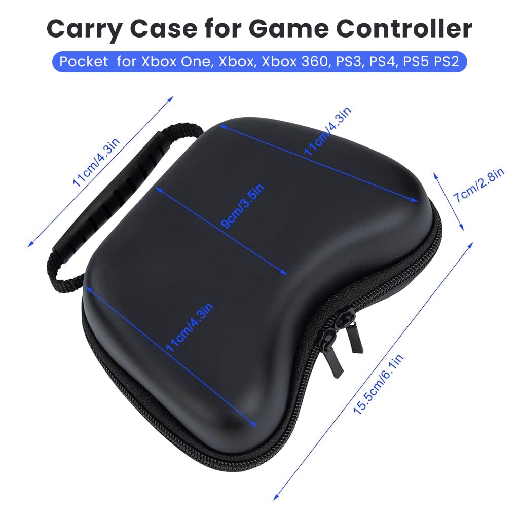 ZORBES® Carry Case for Game Controller Universal Portable Travel Bag with Internal Pocket Compatible with Switch Pro Xbox One 360 PS5 PS4 PS3 Controller 7.5*5.5*3.2 inch