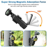 ZORBES® Compatible with D-JI, Magnetic Wall Mount Folding Bracket for Pocket 3 Action Camera, Adjustable Magnetic Wall Holder, Ultra Strong Magnetic Base, Portable Outdoor Filming Accessories