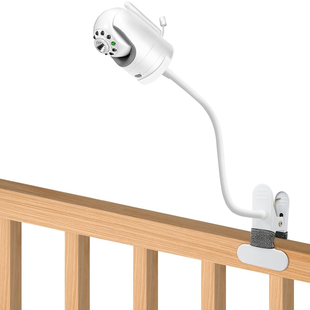 ZORBES® 9.8 inches Flexible Baby Monitor Clip Camera Mount 1/4" Threaded Hole, Flexible Gooseneck Baby Monitor Mount Stand Compatible with Infant Optics DXR-8 and DXR-8 PRO Video Baby Monitor Camera