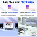 Verilux Audio Aux Cable for Phones and Speakers with 16.4 ft Length and Braided Cord | 24K Gold‑Plated Connectors