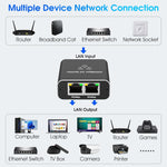 Verilux® Ethernet Splitter USB C Powered 1000Mbps 1 to 2 Ethernet Splitter Ethernet Network Splitter Portable Gigabit Ethernet Splitter for Home, Office, Travel