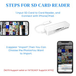 Verilux SD Card Reader for iPhone with Lightning Connector featuring High-Speed Transfer | Compact Plug and Play Photo Adapter