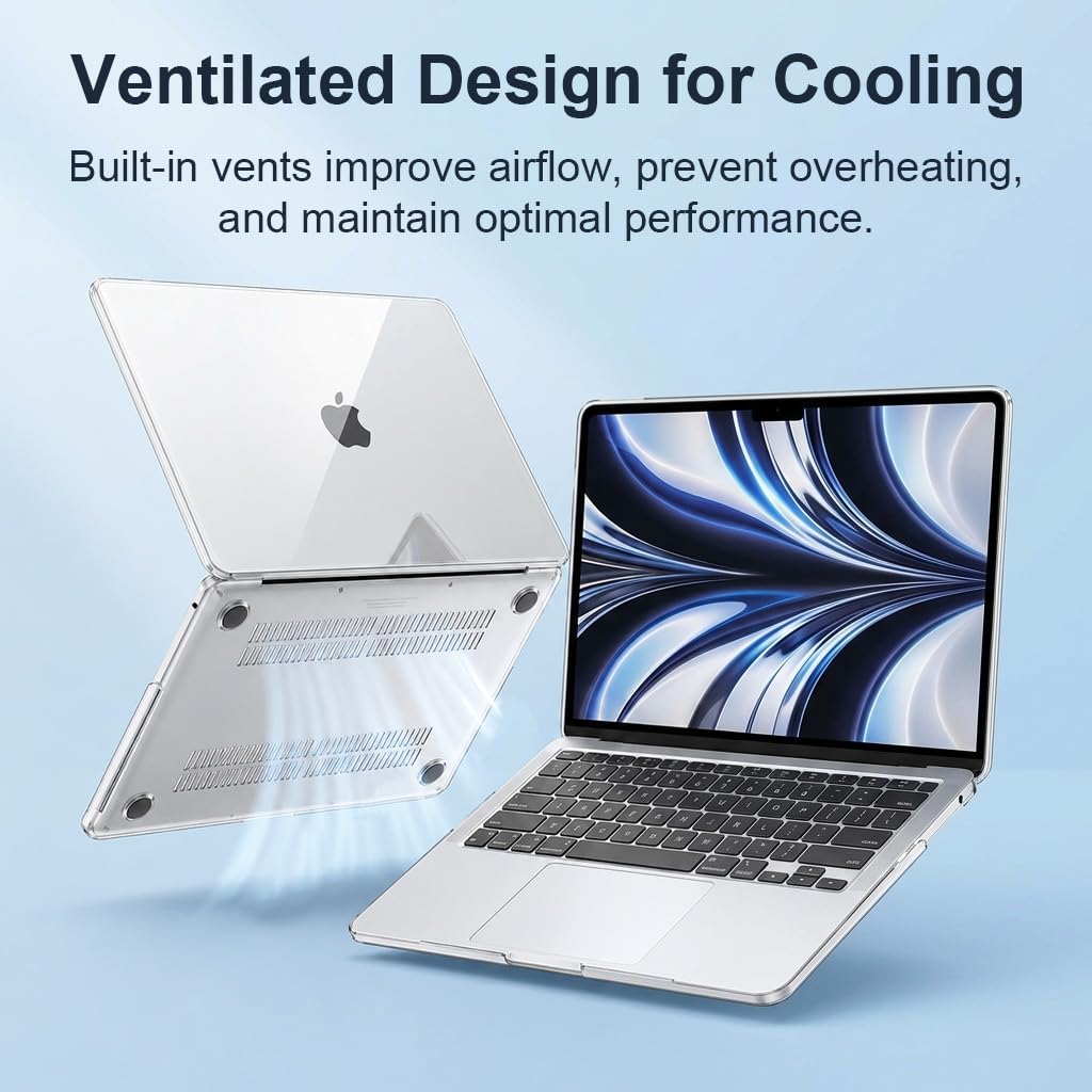 Verilux® Compatible with MacBook Neo Case 13 inch, Clear PC Laptop Cover Case Anti-Scratch Protective Laptop Cover, Ventilated Snap-on Fashion Cover with Front & Back Cover