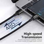 Verilux Type C to Micro USB Cable for Fast Charging with 9.8 ft Length and Nylon Braided Design