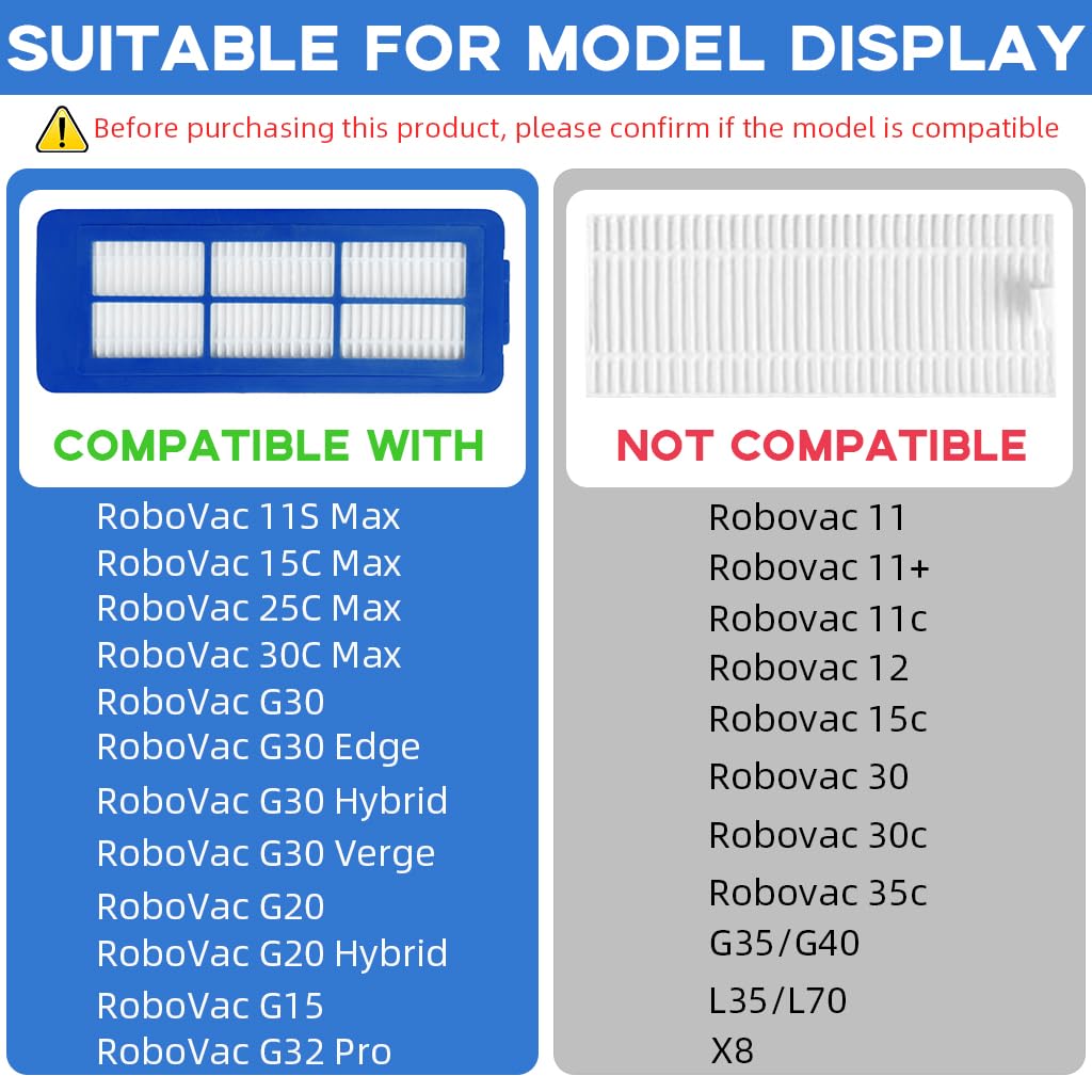 Verilux Replacement Accessories for Eufy RoboVac with 4 Filters 4 Side Brushes and Roller Brush