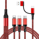 Verilux USB C Cable 5 in 1 for Phone Laptop and Tablet featuring Dual Input Ports & Nylon Braid