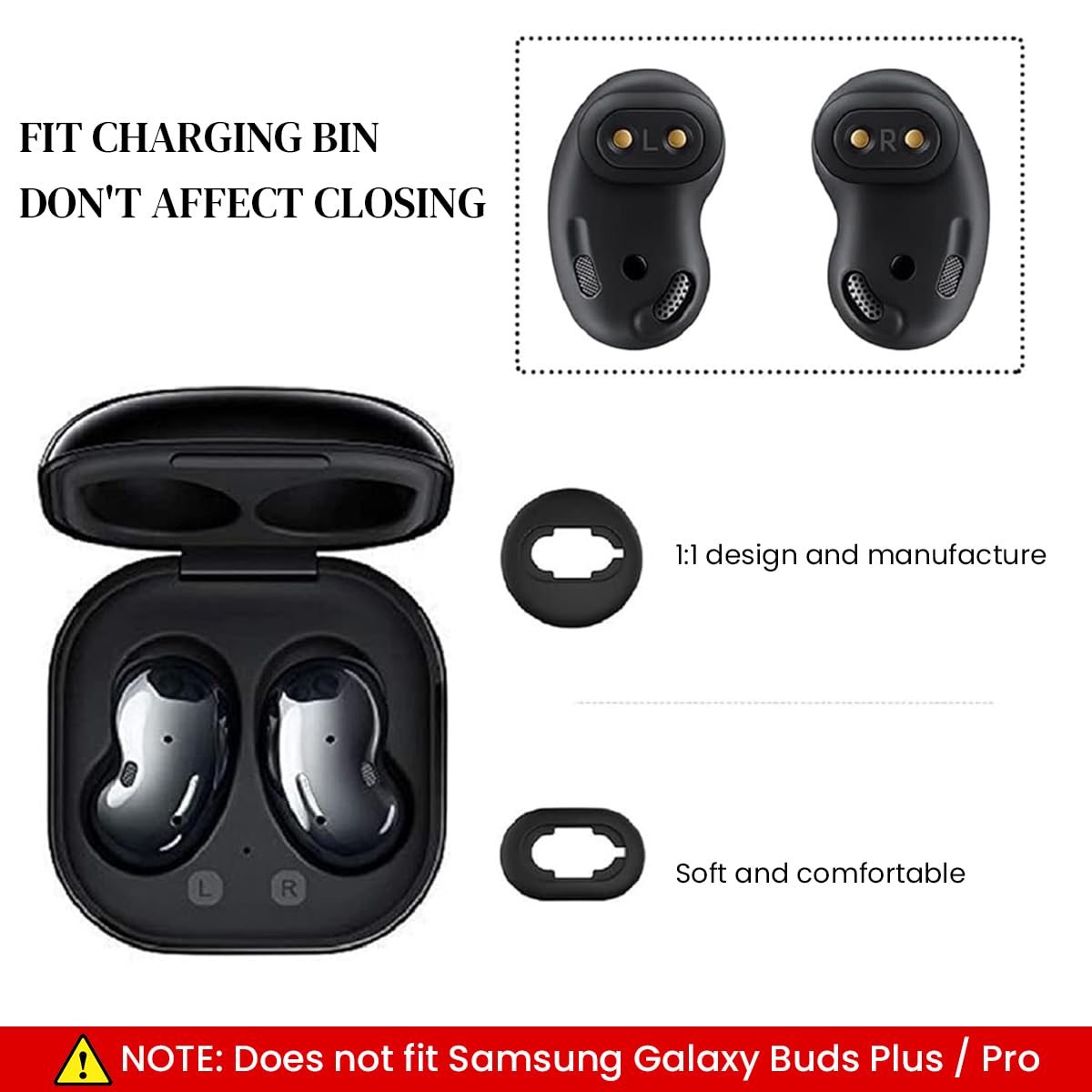 ZORBES® 6 Pairs Earbuds Tips for Galaxy Buds Live (S/L)