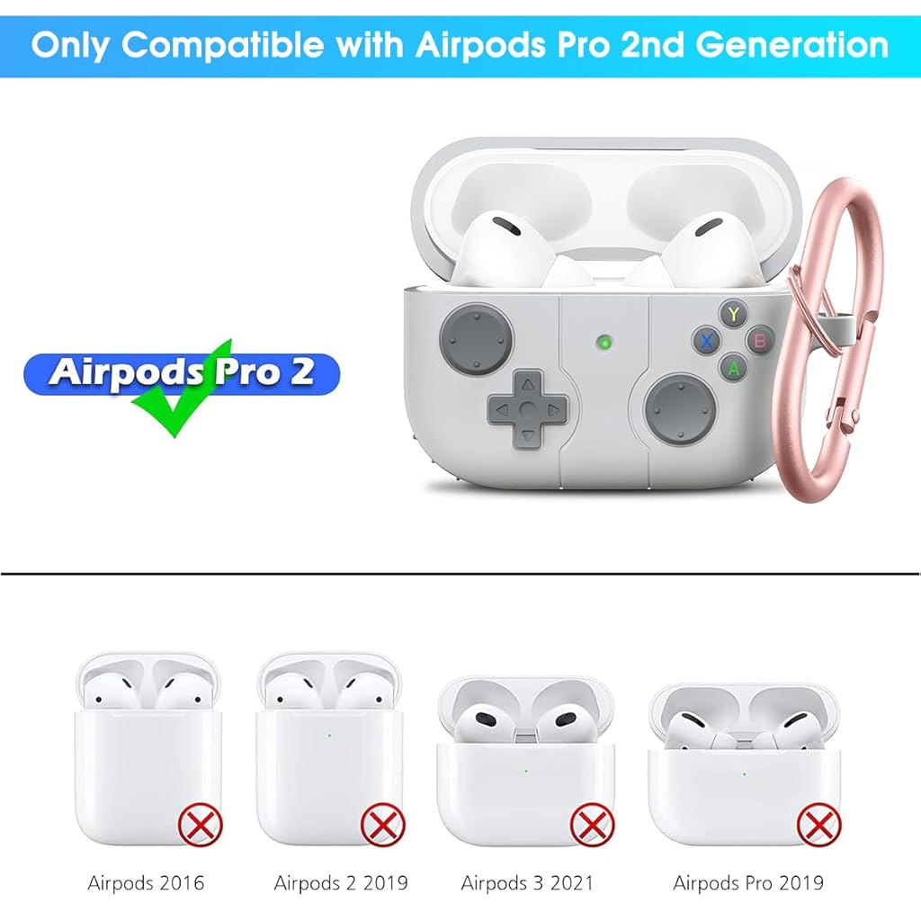 ZORBES® AirPod Pro 2 Case Cover, Game Player Design Case for Airpods Pro 2nd Generation/1st Generation (2023/2022/2019), Funny Soft Silicone Protective Cover Skin with Keychain for Men