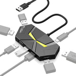 Verilux USB Hub 7 Port for Laptops with High Speed Data Transfer and LED Ambient Light