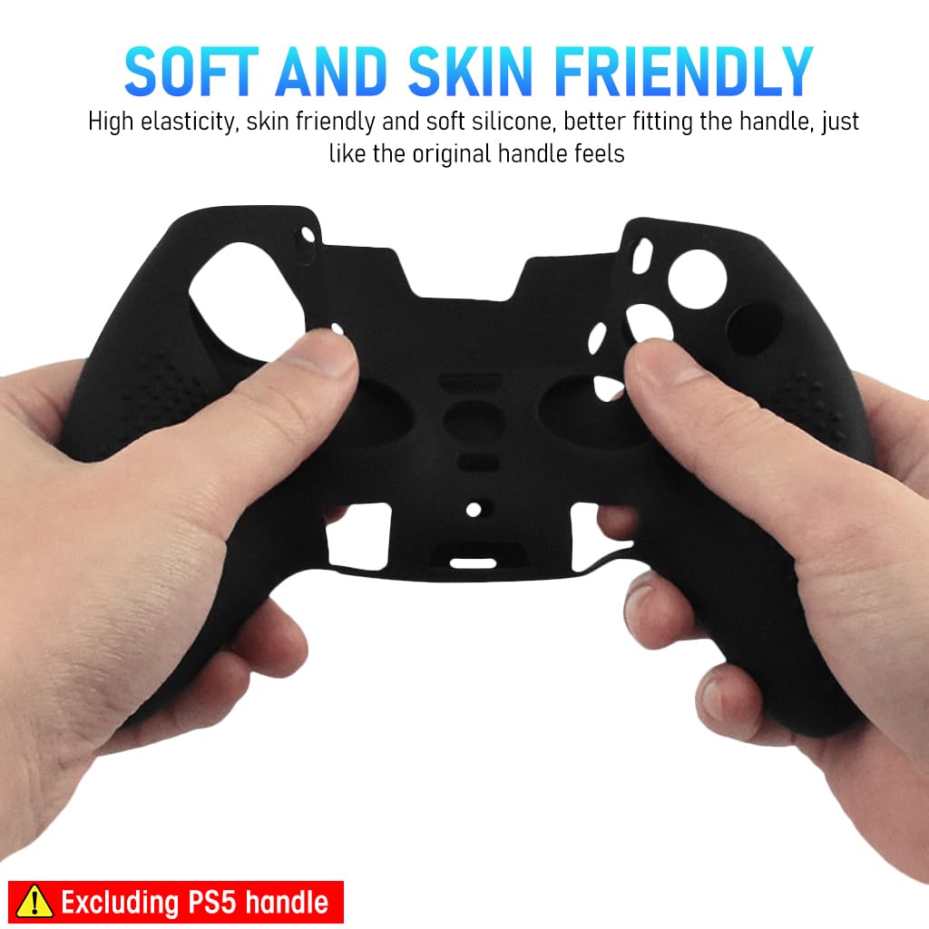 ZORBES® Silicone Cover for PS5 DualSense Edge Wireless Controller with Touchpad Protector Anti-Slip Controller Cover for PS5 Edge Controller with Thumb Grips and Extenders, No Includes Controller