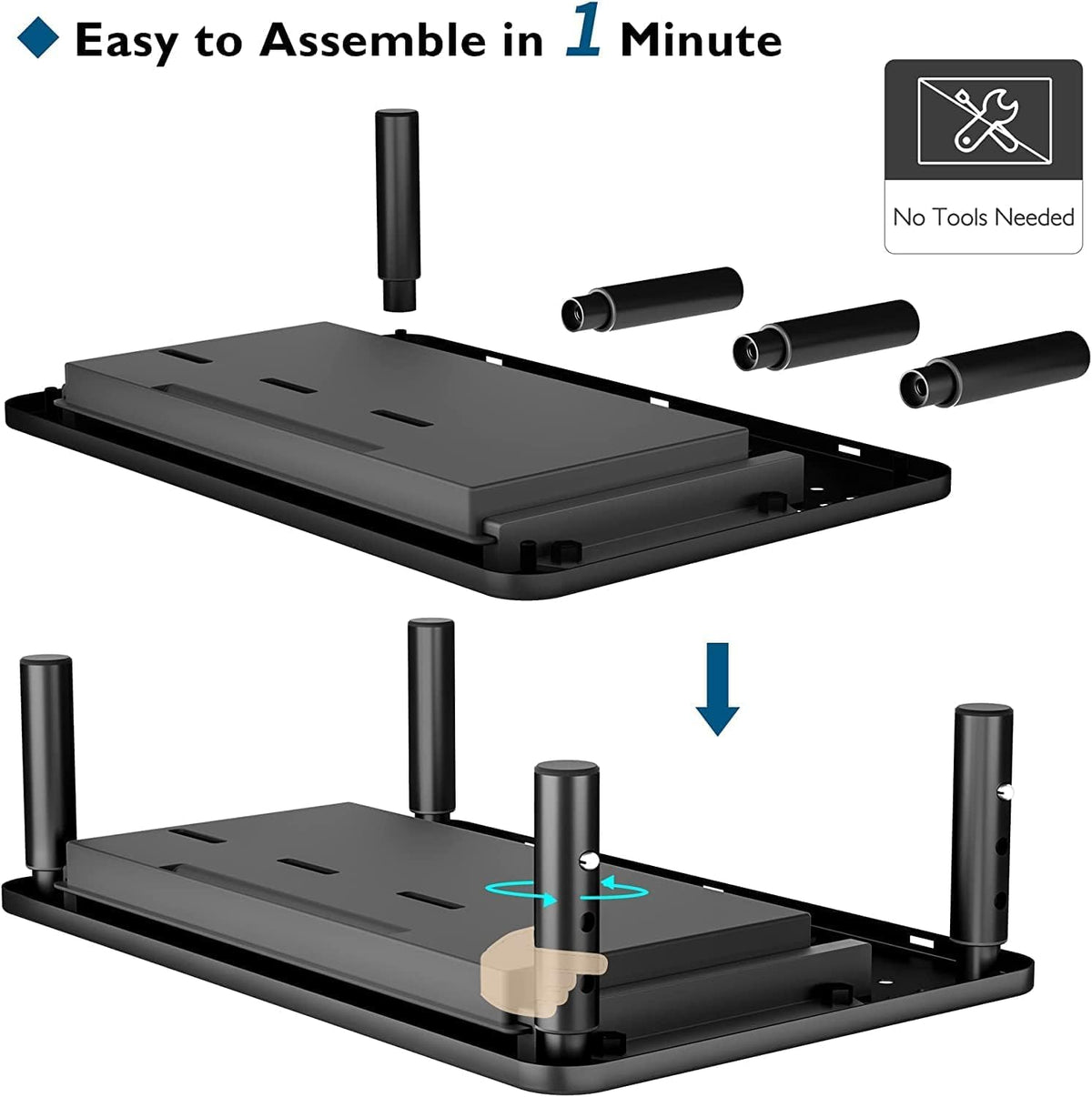 Zeitel® Monitor Stand Riser Monitor Stand Riser with Drawer, Phone Holder, Monitor Stand with Storage, Laptop Stand with Drawer for Desk Adjustable Height, for Computer, Laptop, Load Up to 40LBS/18KG