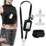 ZORBES® 2-in-1 Phone Sling Strap with Utility Zipper Pouch & Stainless Steel Tether Tabs, Adjustable Neck/Shoulder Lanyard for Phone, Keys, Cards, Travel and Outdoor Activities