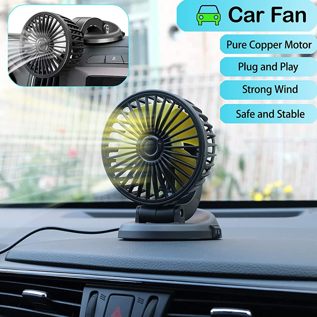 ZORBES® Car USB Fan Desk USB Fan 360° Rotatable USB Fan for Car Fan Desk USB Fan Portable USB Fan for 12V /24V Cars, SUV Trucks, Boats, Sightseeing Car