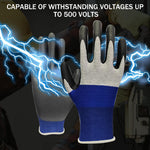 Serplex® Electrical Insulated Gloves 500V Voltage Resistance, Flame Retardant, Non-Slip Rubber Design for Electricians, High Voltage Work, Safety, L