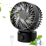 Verilux Desk Fan for Office and Travel with 2 Speed Control and 5.4 in Compact Design | USB Powered Quiet Cooling Black