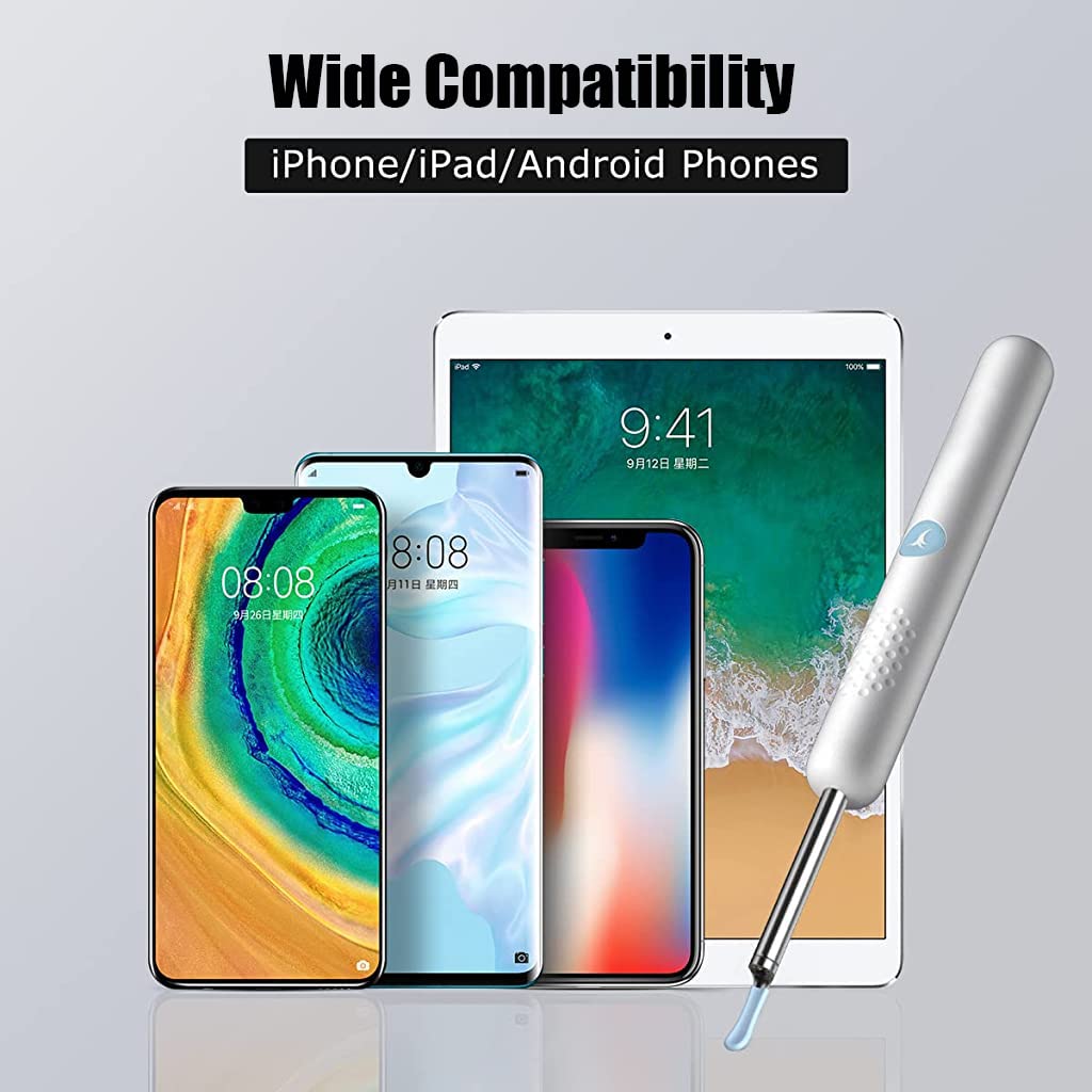 Verilux Ear Wax Remover Tool Kit with 1080P HD 3.9mm Camera and 3 Axis Gyroscope | Wireless IP67 Waterproof Ear Cleaner