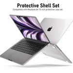 ZORBES® Laptop Case Cover for MacBook Air 15 inch 2023 Release M2 Chip Model A2941 with Touch ID Retina Display, Crystal Clear - Ultimate Protection with Keyboard Cover & Screen Protector