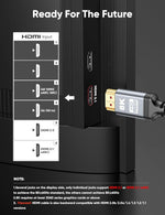 Verilux HDMI Cable for 8K60Hz and 4K120Hz Displays with 48Gbps Speed | 6.6ft 3 Pack