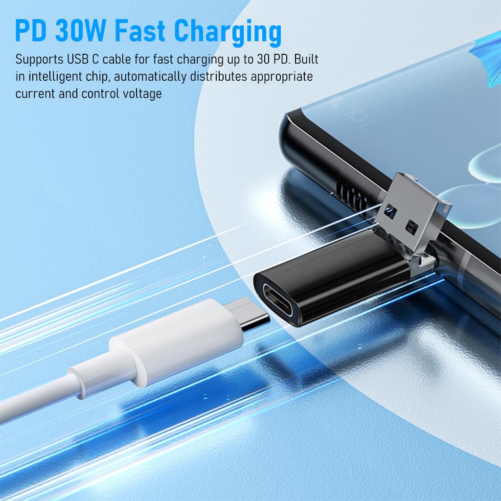 Verilux® OTG Adapter 3 in 1 USB C Female to Light-ning, USB A, Micro USB Male OTG Adapter PD 30W Fast Charging Type C to Light-ning Connector Type C Charger Converter for iPhone iPad