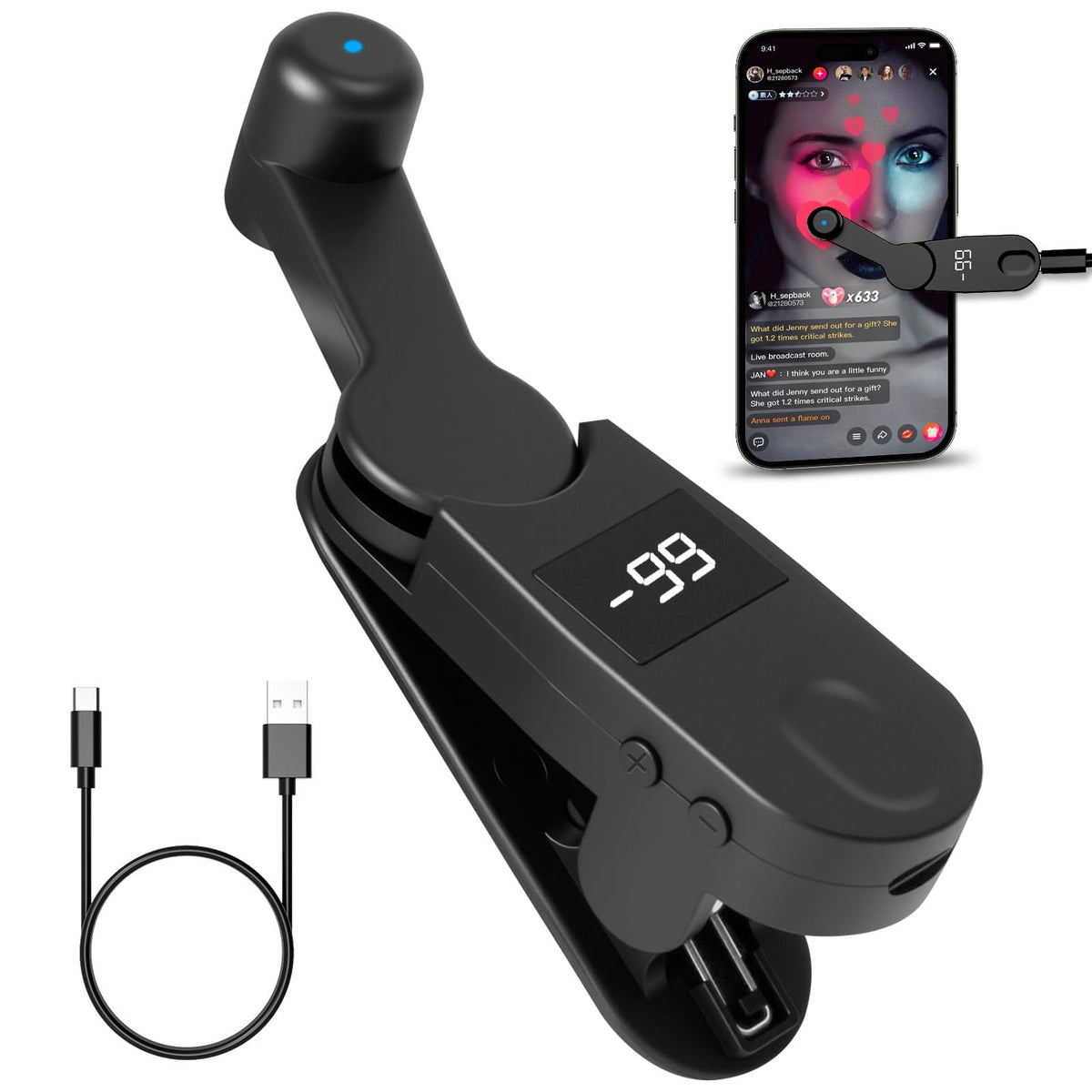 ZORBES® USB Wired Auto Clicker Screen Tapping Device, Adjustable Speed with Button Control, USB Plug and Go, Universal Touchscreen Compatibility for Phone, Tablet
