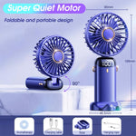 Verilux Hand Fan Mini Fan with 5000mAh Battery and 5 Speeds for Desk or Travel | Foldable Design