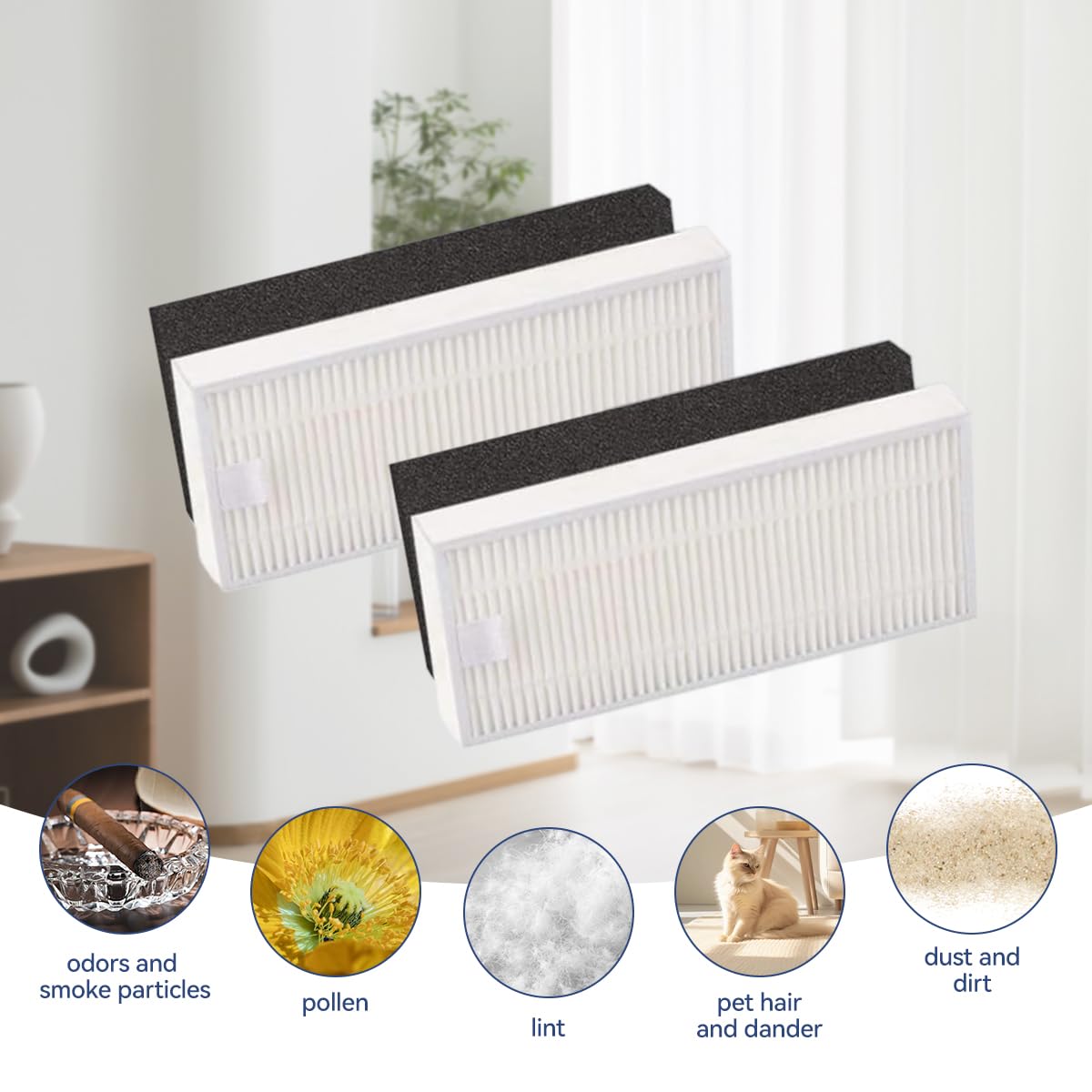 Verilux Replacement Filters for Ecovacs Deebot Y1 Pro featuring Tailored Fit Design Pack of 4