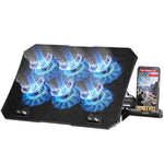ZORBES® RGB Fan Laptop Cooling Pad, Laptop Cooler with 6 Quiet Fans, Laptop Computer Fan with 5 Height Adjustable for 12-17 Inch Notebook Gaming Stable Stand with 2 USB Ports, 1 Phone Stand