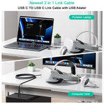 Verilux USB C Cable for Meta Quest and Pico VR featuring 16ft length & 2 in 1 design | 5Gbps data transfer