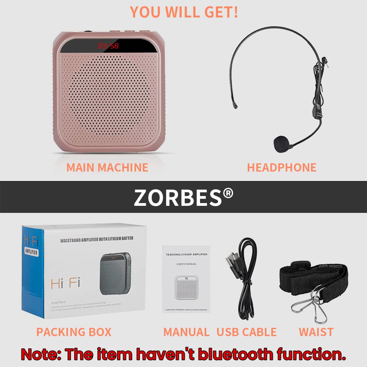 ZORBES® Voice Amplifier Microphone Headset Set(B1)